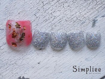 シンプリー 下北沢店(Simpliee)/【フット】金箔 ホイルネイル
