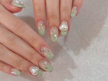 アルティノ ネイル ガーデン(altino nail garden)/ガーリー/推しネイル/カラグラ