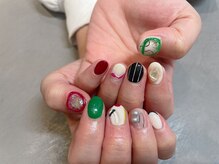 アトリエ ツメ(atelier TsuMe)/Xmasカラー/手書きアート/3D立体