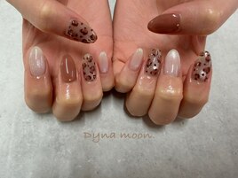 秋色レオパードネイル