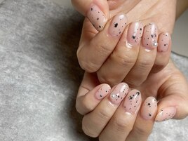 牛柄風*デザインネイル