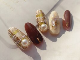 こっくりツイードネイル