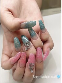 ラメグラデーション(長さだし)