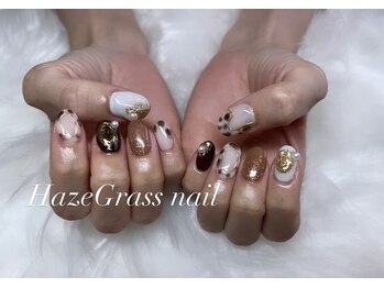ハズグラスネイル(Haze Grass nail)/秋ネイル