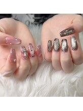 アートネイル ギャラリー(Art nail Gallery)/甘辛アシメネイル