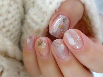 アミュリー ネイル アトリエ(Amury nail atelier)/ニュアンス マーブル ベージュ