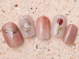 春ヴィンテージ花ネイル9480円