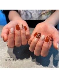 秋のデザインネイル♪