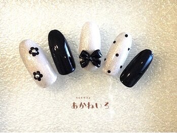 ネイルサロン あかねいろ/リボンネイル　大人シンプル