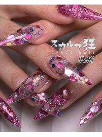 ハートホロ埋め込みスカルプ