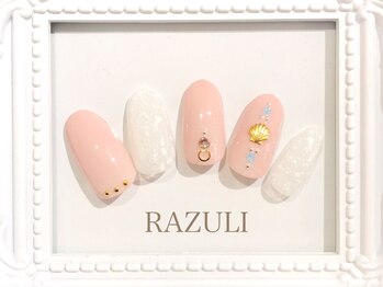 ネイルアンドジュエリーラズリ(Nail＆Jewelry RAZULI)/控えめサマーネイル