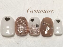 キラキラハートホログラムネイル