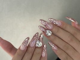 ピンク×オーロラ＊ラメグラ