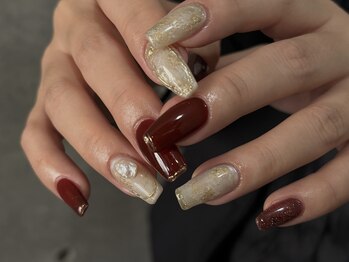アイネイルズ 心斎橋店(I-nails)/【Lica】Bordeaux design 心斎橋