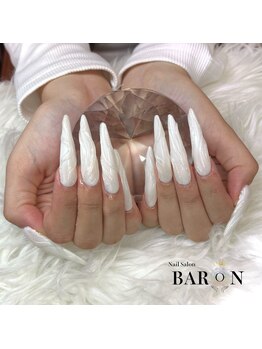 バロン 新宿店(BARON)/ホワイトぷっくりアート:*+..:+