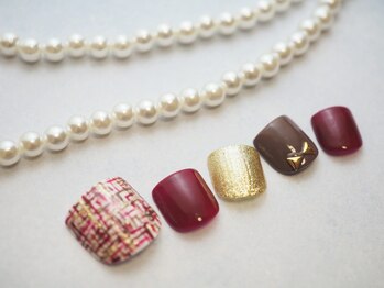 ネイルサロン ブランシュール(Nail Salon Blancheur)/ボルドーツイードネイル