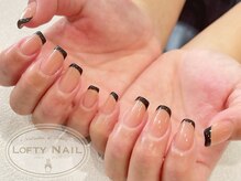 ロフティーネイル 駒川店(Lofty Nail)/大人ブラックスキニーフレンチ
