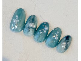 定額ネイル/タイダイ/寒色ネイル