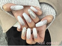 ネイルコテージ 新宿南口店(Nail cottage)/白グラデネイル　　　¥12100