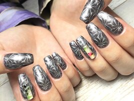 花柄マグネットネイル