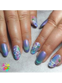 紫陽花ネイル