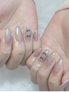 シンプルリボンネイル