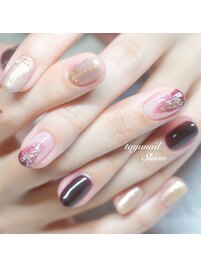 上品ボルドー大人ネイル☆