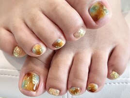 べっ甲風ニュアンスネイル！