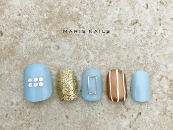 マリー ネイルズ いわきラトブ店(MARIE NAILS)/定額6,600円税込 ブルー 1225c