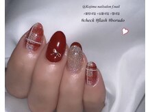 エフネイル(f.nail)/ボルドーチェック