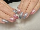 水滴滴る紫陽花ネイル