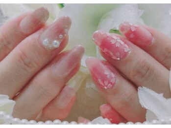 ハーブエステ ルレーブ/マグネットネイル♪桜ホロネイル