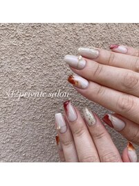 帯のような和装ネイル