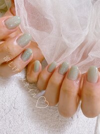 涼しげ緑ネイル