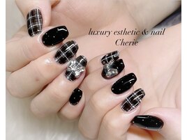 チェックネイル/Black