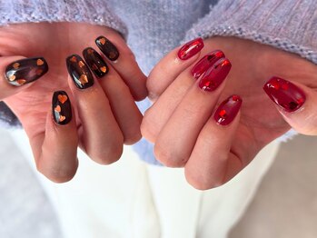 ブラウン/ハート/赤