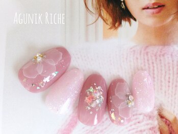 アグニークリッシェ(Agunik Riche)/【水彩フラワーネイル】
