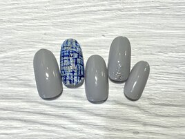 シンプルツイードネイル