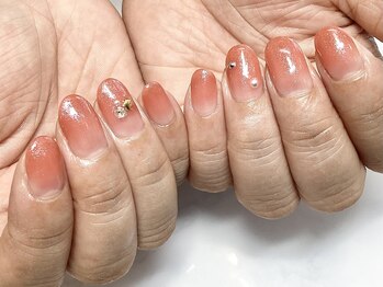 パラジェル登録サロン バランス シンプルネイル&アイラッシュ 新田東店(balance)/オレンジカラー