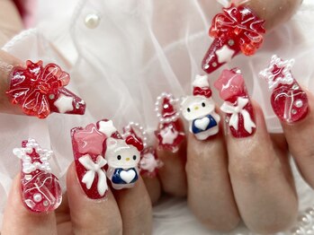 リボンアディクト(ribbon addict)/赤ネイル☆