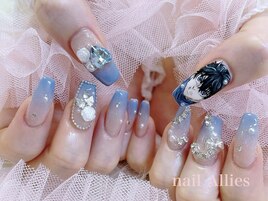 水色推しネイル