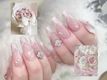 Milky nail/フィルイン/長さだし/スカルプ/持ち込み/マグネット/ワンホンネイル/上品なシアーVフレンチ☆