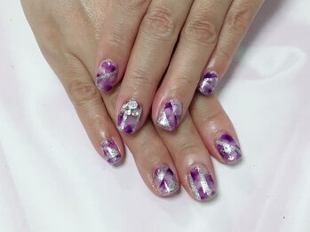 ネイルサロン ビューティーマジック 川口店/パープルマーブル
