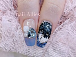 水色推しネイル