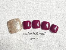エストラッシュアンドネイル 銀座店(est lash&nail)/フットワンカラーシンプルアート