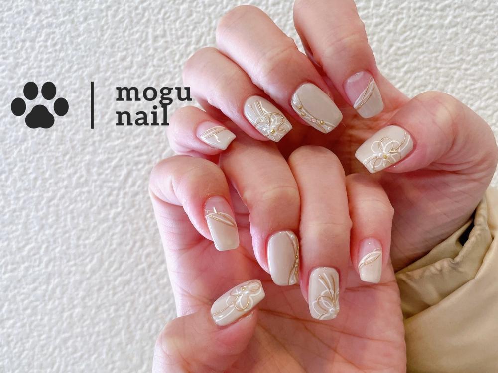 ネイルチップ　成人式ネイル　ニュアンスネイル　振袖ネイル　冬ネイル No.504【現品】ネイルチップ Msize 成人式 ニュアンス 振袖 花 - メルカリ