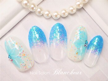 ネイルサロン ブランシュール(Nail Salon Blancheur)/お花のラメグラネイル