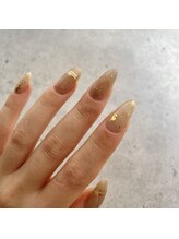 フォーユーネイル(4U nail)/ベージュ ゴールド ニュアンス