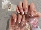 ドットネイル×フレンチネイル