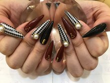 エスフィーネイルサロン ブリーユ(Esfy nailsalon Brille)/千鳥柄ネイル 秋ネイル